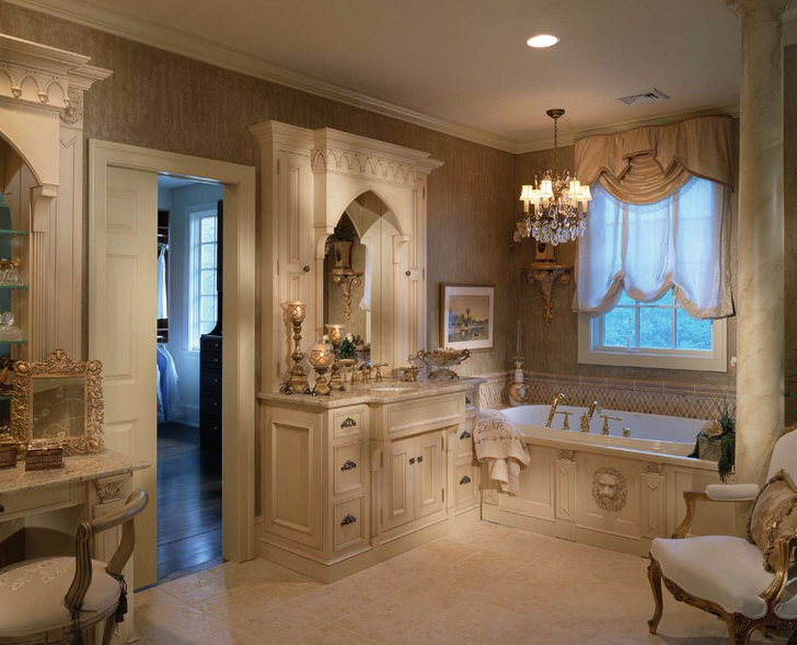 Элегантное оформление с нотками помпезности воплощено в реальность в ванной в стиле модерн. Элегантное оформление с нотками помпезности воплощено в реальность в ванной в стиле модерн.