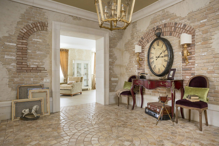 Как оформляются интерьер квартиры и ванная в стиле неоклассика? (65 идей дизайна) 1 Просторный холл загородного дома