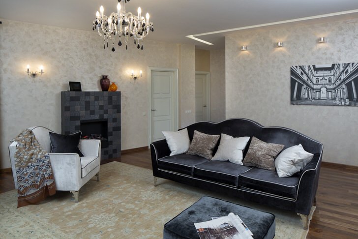 Как оформляются интерьер квартиры и ванная в стиле неоклассика? (65 идей дизайна) 8 Просторная гостевая комната