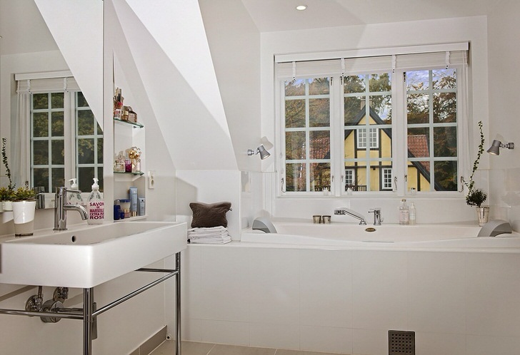 Особенности ванной в скандинавском стиле ( 50 интересных идей) 10 Ванная в загородном доме