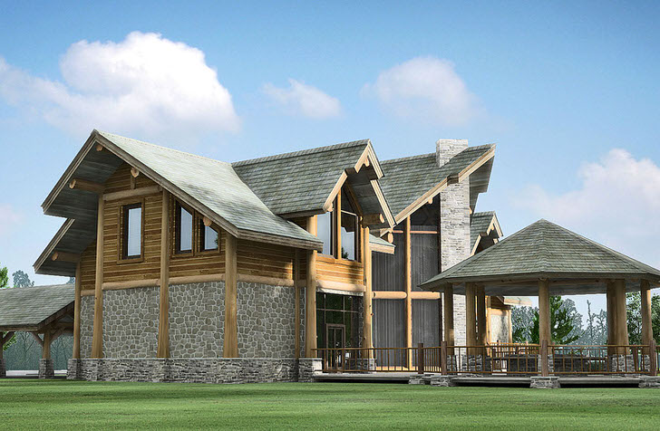 Современный дом в стиле шале (70 сказочных фото) 5 Дом и небольшая беседка