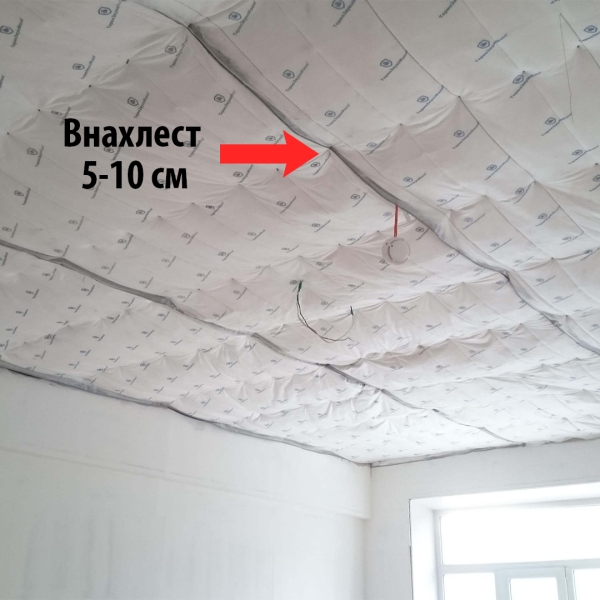 Монтаж звукоизоляционных листов внахлест
