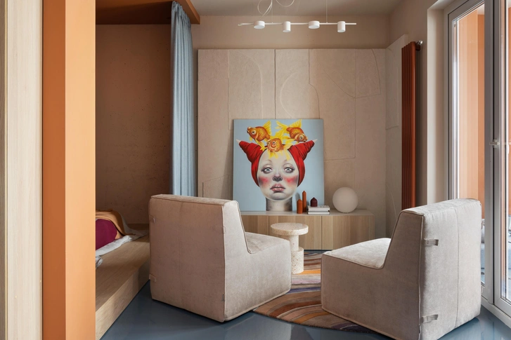 Дизайн квартиры для студента в Москве: креатив и стиль! 1 Яркая квартира 47,8 м² для студента МГУ