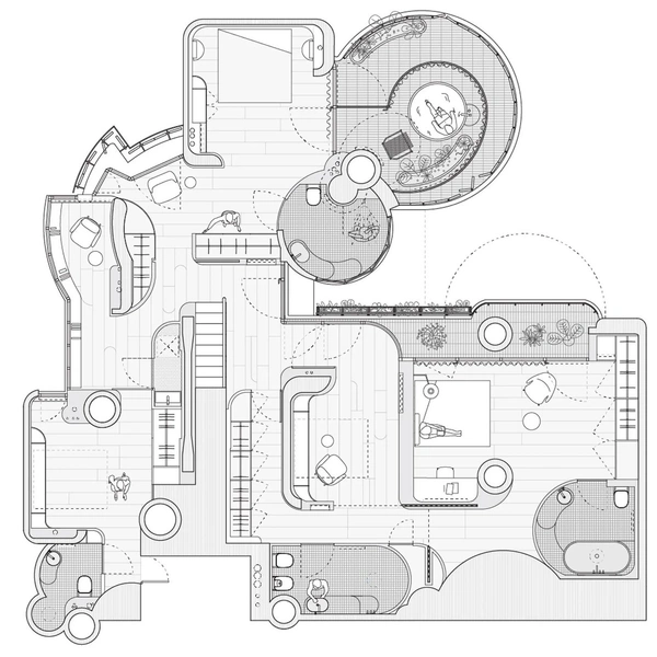Torres Blancas: редизайн квартиры с историей в Мадриде 29 Необычная квартира в бруталистском доме в Мадриде