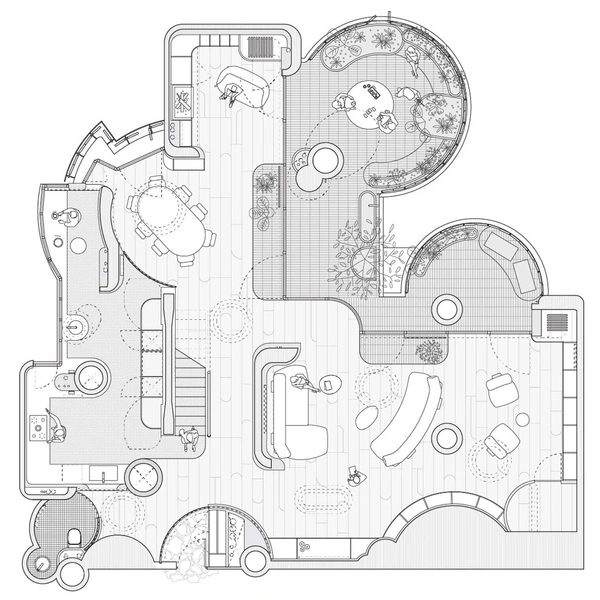 Torres Blancas: редизайн квартиры с историей в Мадриде 30 Необычная квартира в бруталистском доме в Мадриде